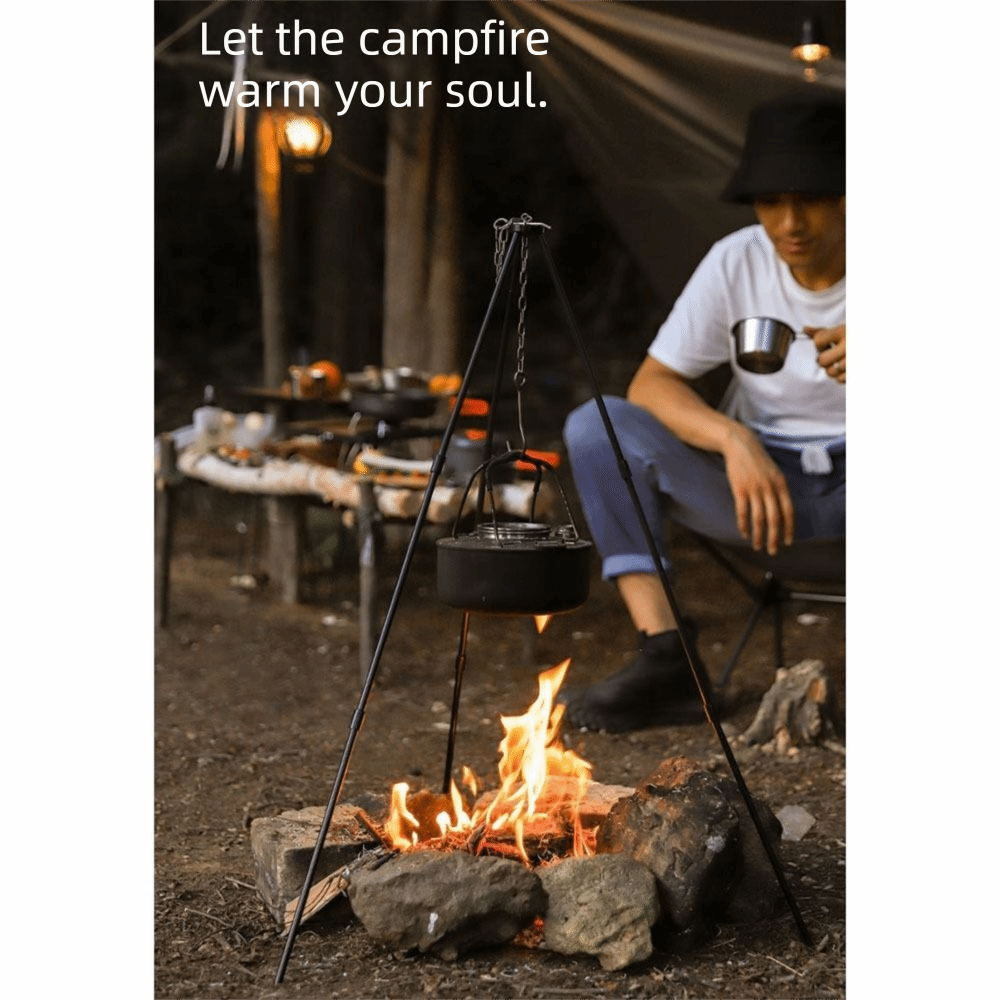 Camping Cooking Pot Tripod - حامل ثلاثي القوائم محمول للتخييم قابل