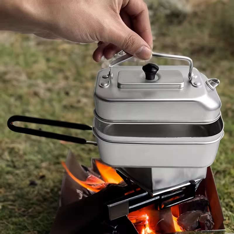 Camping Cooking And Cutlery Set - خفيفة المحمولة نزهة غلاية ، التخييم