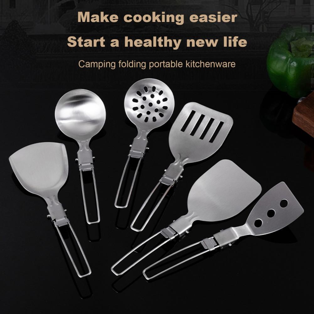 Camping Cooking Set Non Stick - ملعقة تخييم من الفولاذ المقاوم للصدأ،