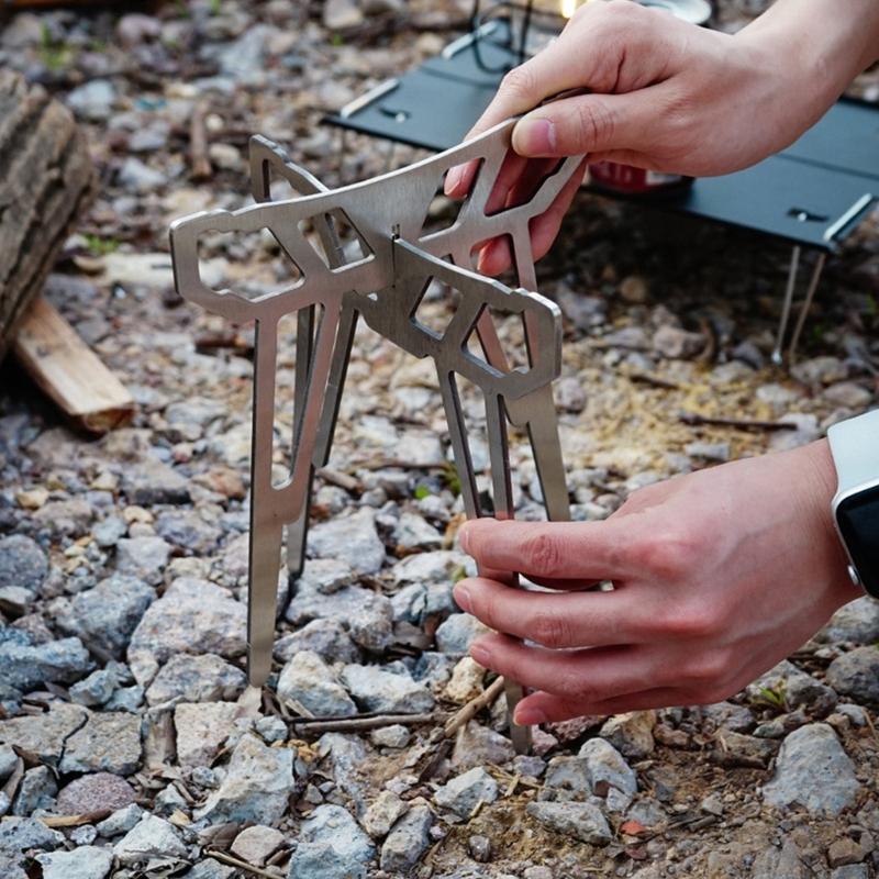 Camping Cooking Pot Tripod - قاعدة موقد معسكر قابلة للطي 55