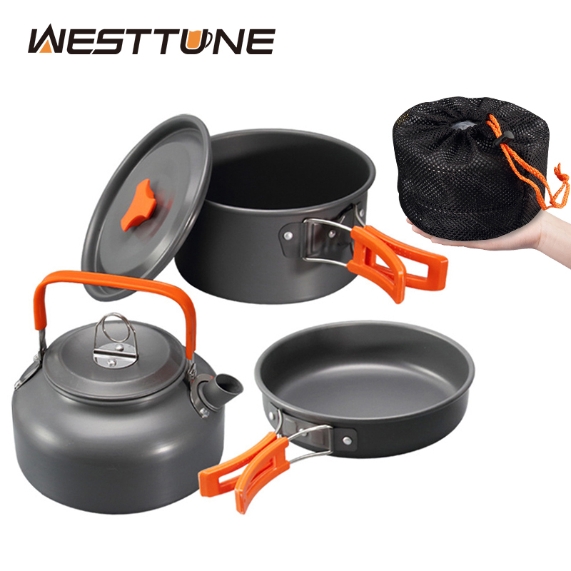 Camping Outdoor Cooking Set - WESTTUNE التخييم طقم حلل استانلس ستيل