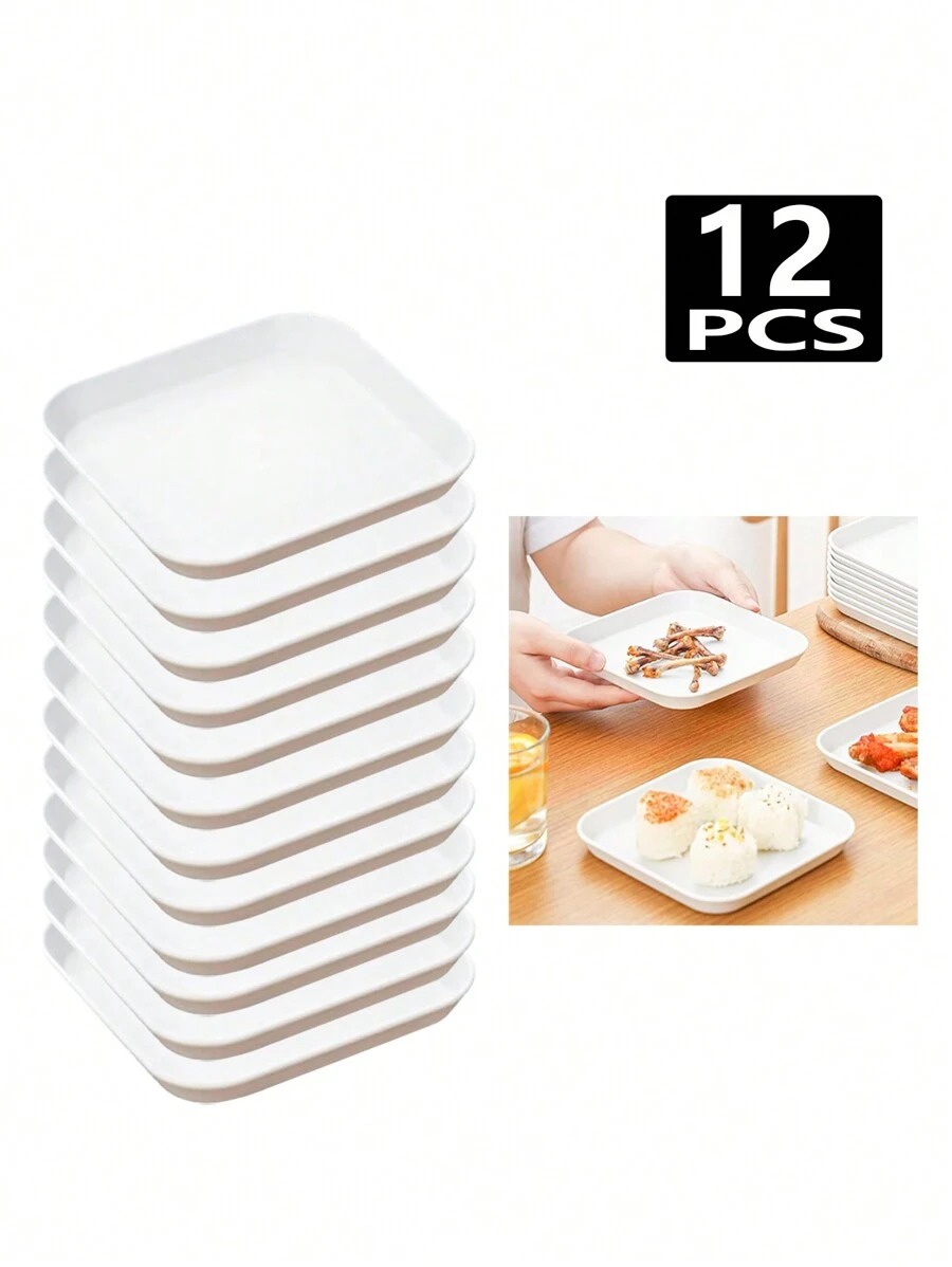 Camping Cooking Disc - 4/8/12 قطعة طبق مربع من البلاستيك