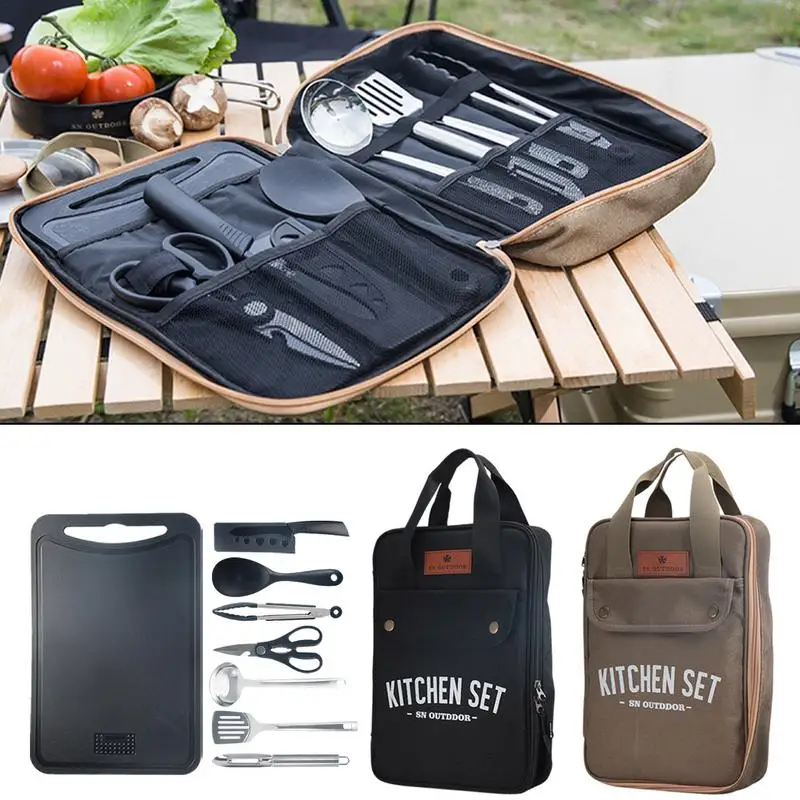 Camping Cooking And Cutlery Set - طقم أدوات طهي للتخييم مكون من