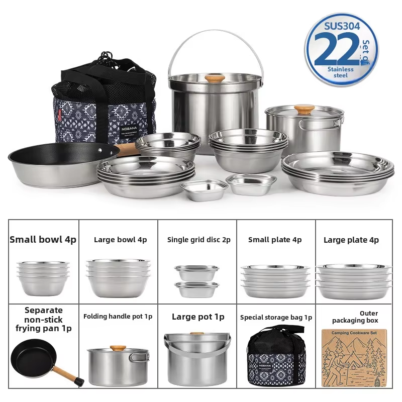 Camping Cooking And Cutlery Set - NOBANA أحدث في الهواء الطلق أوانٍ