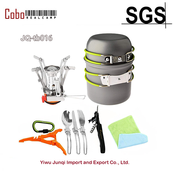 Camping Cooking Pot Tripod - 12-17 قطعة التخييم تجهيزات المطابخ موقد