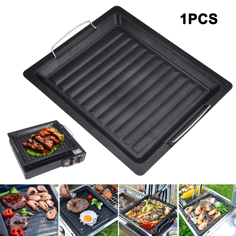 Camping Cooking Equipment - مقلاة شواء مربعة سميكة للاستخدام الخارجي