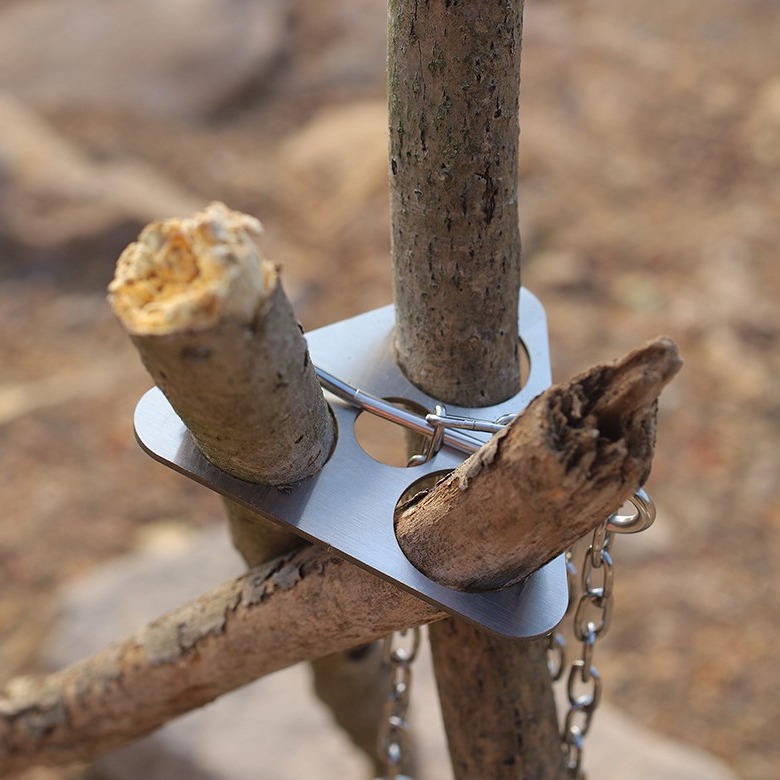 Camping Cooking Pot Tripod - حامل ثلاثي القوائم من الفولاذ المقاوم