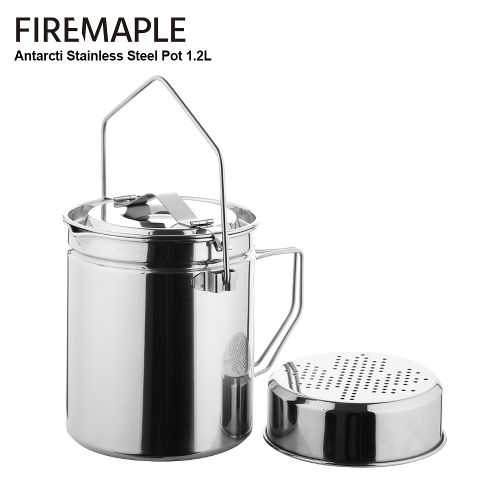 Camping Cooking Kit - النار القيقب 1.2L وعاء باخرة من
