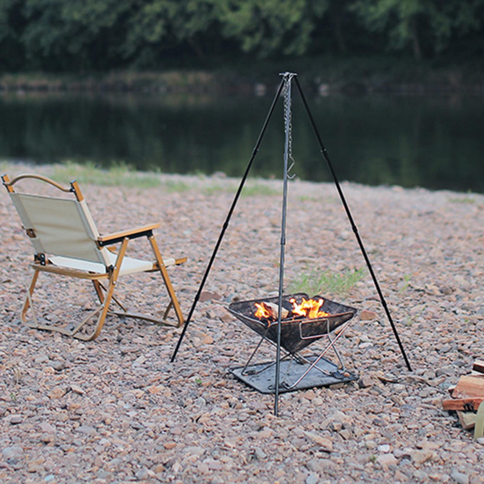 Camping Cooking Pot Tripod - حامل ثلاثي الأرجل كبير للاستخدام الخارجي،
