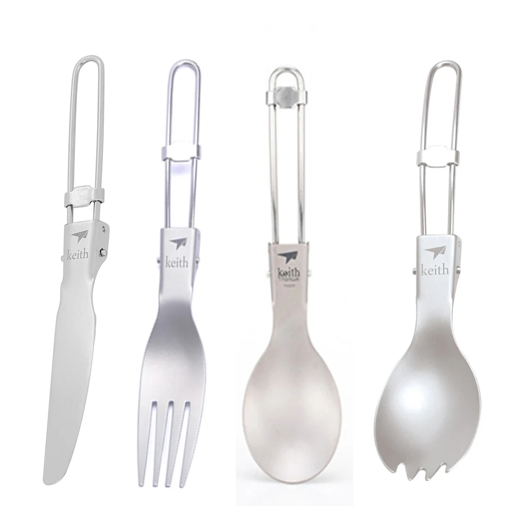 Camping Cooking And Cutlery Set - كيث في الهواء الطلق التيتانيوم ملعقة