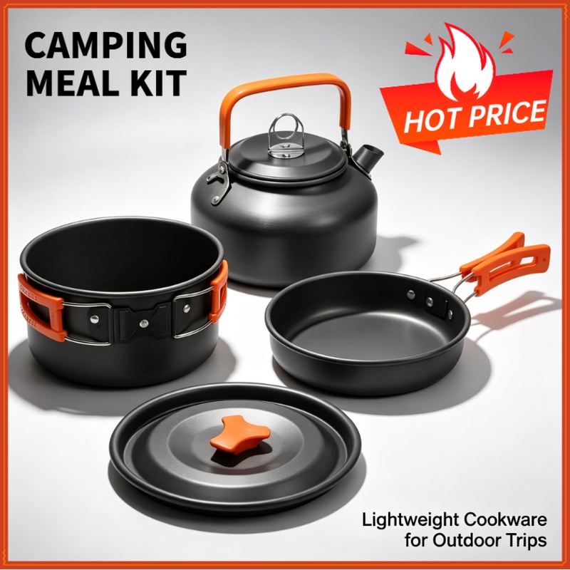 Camping Cooking Set Non Stick - مجموعة أدوات الطهي للتخييم، أدوات طهي
