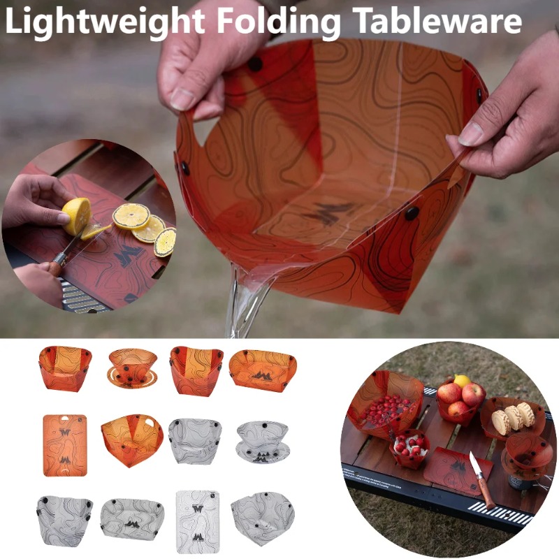 Camping Cooking Kits - أدوات مائدة للتخييم قابلة للطي، وعاء