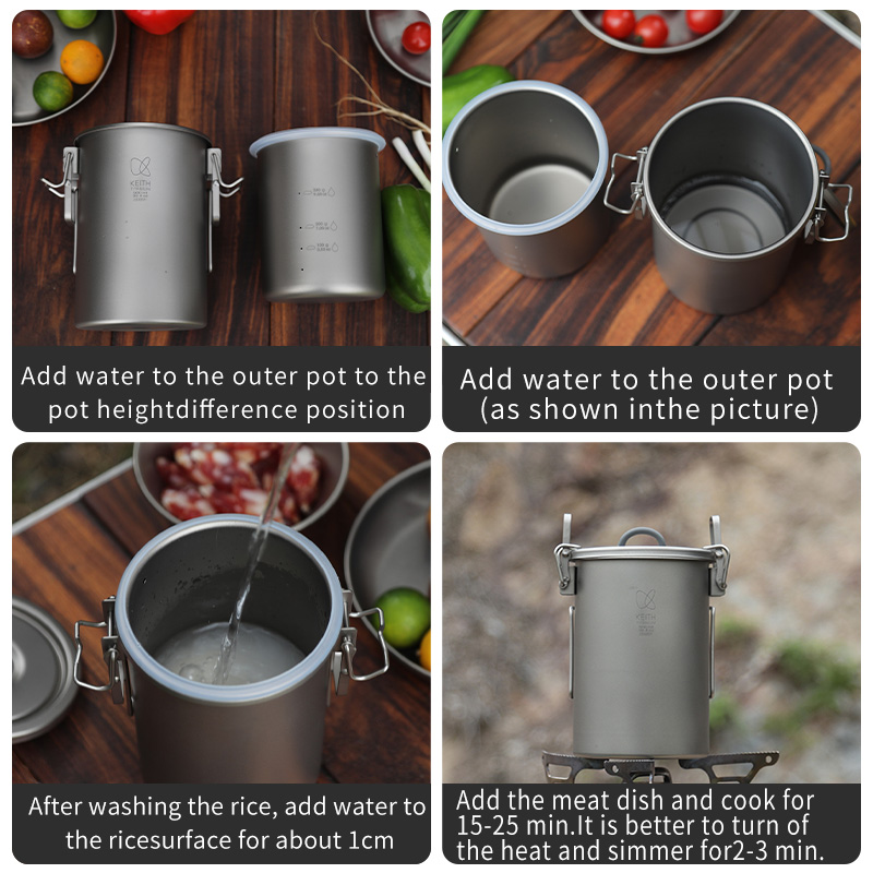 قدر أرز من التيتانيوم النقي من - مراجعة Camping Cooking Equipment وسعره