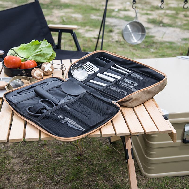 طقم أدوات طهي للتخييم مكون من  - مراجعة Camping Outdoor Cooking Set وسعره