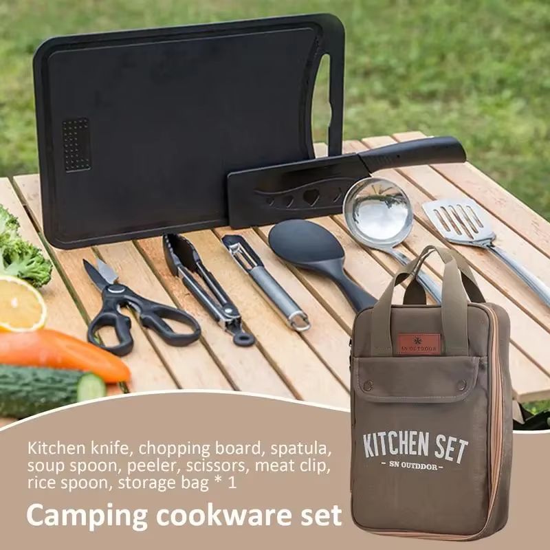 طقم أدوات طهي للتخييم مكون من  - مراجعة Camping Outdoor Cooking Set وسعره