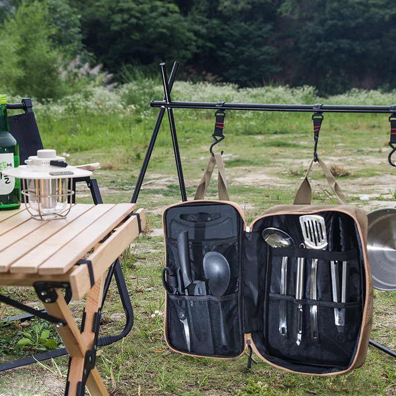 طقم أدوات طهي للتخييم مكون من  - مراجعة Camping Outdoor Cooking Set وسعره