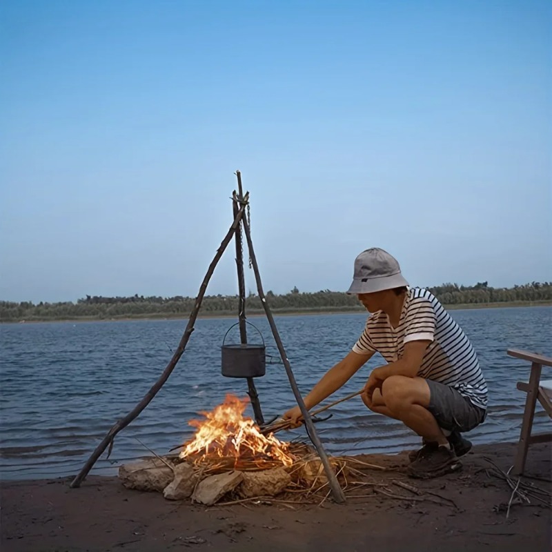 حامل ثلاثي القوائم للشواء في ا - مراجعة Camping Cooking Pot Tripod وسعره