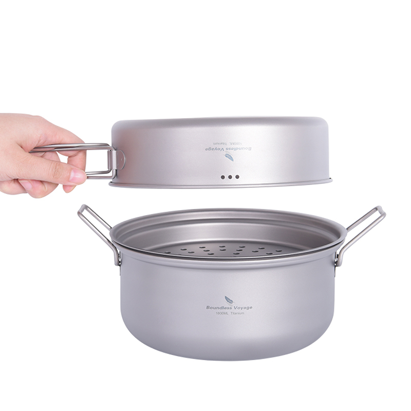 طقم أواني طهي التيتانيوم من Bo - مراجعة Camping Outdoor Cooking Set وسعره