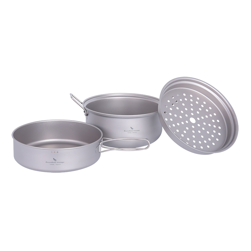 طقم أواني طهي التيتانيوم من Bo - مراجعة Camping Outdoor Cooking Set وسعره