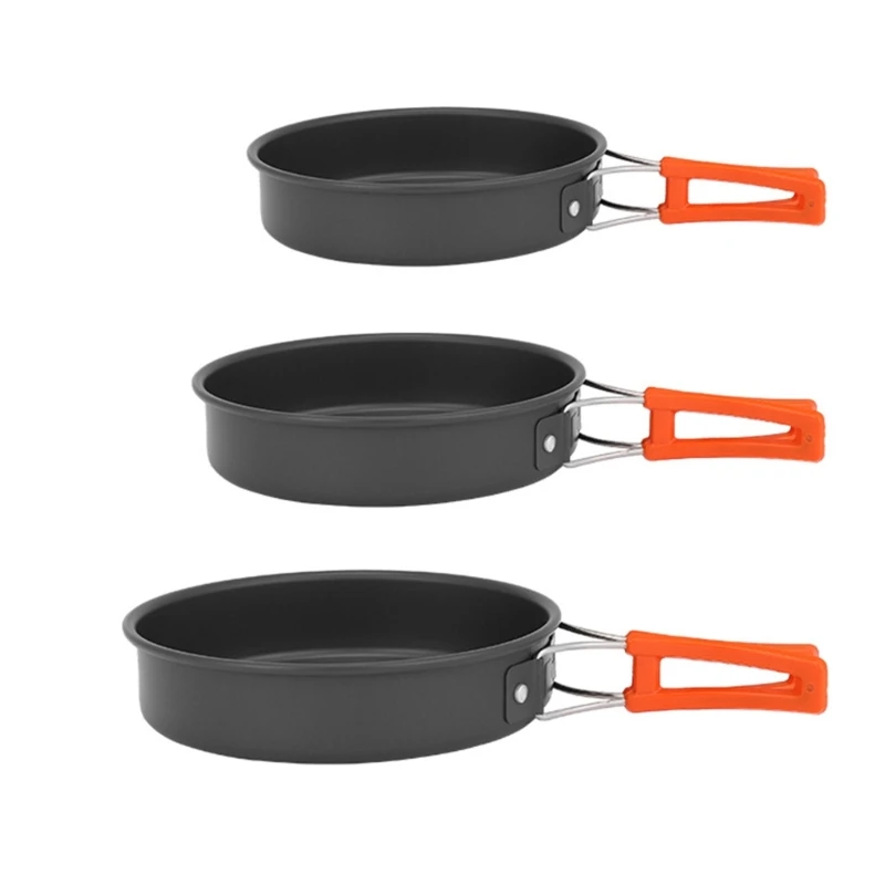 مقلاة قلي محمولة مع حقيبة تخزي - مراجعة Camping Cooking Set Non Stick وسعره