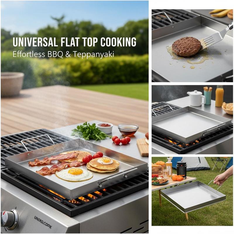 شواية مسطحة عالمية مقاس 18x16  - مراجعة Camping Outdoor Cooking Set وسعره