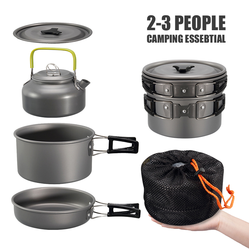 WESTTUNE التخييم طقم حلل استان - مراجعة Camping Outdoor Cooking Set وسعره