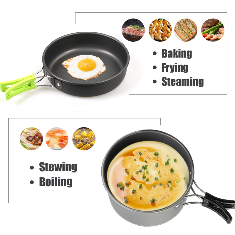 WESTTUNE التخييم طقم حلل استان - مراجعة Camping Outdoor Cooking Set وسعره