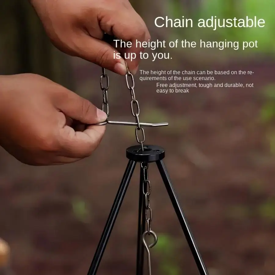 حامل ثلاثي القوائم كبير للنار  - مراجعة Camping Cooking Pot Tripod وسعره