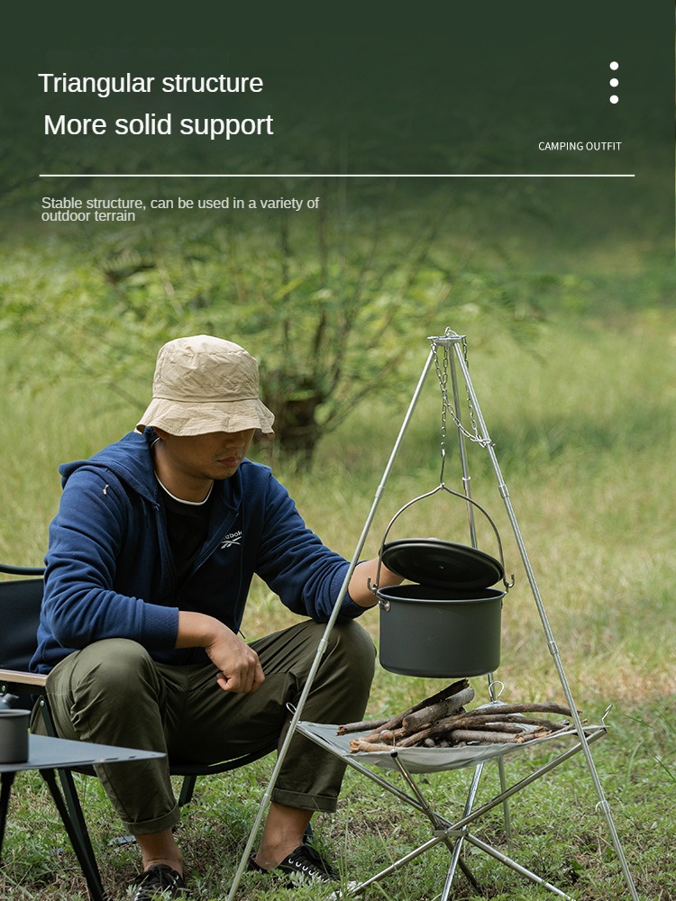 ترايبود محمول لنار التخييم ، إ - مراجعة Camping Cooking Pot Tripod وسعره