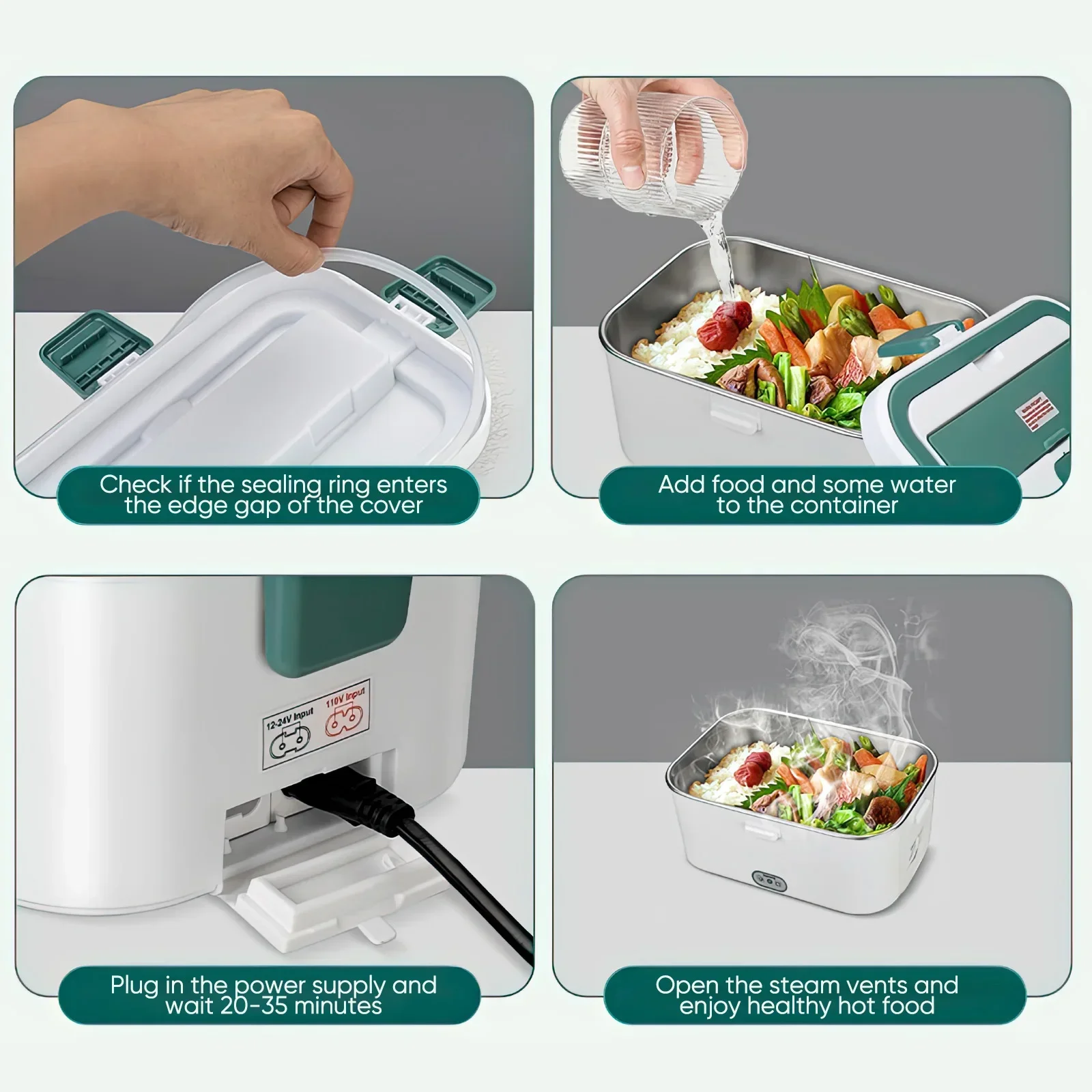 صندوق غداء كهربي جهاز تسخين ال - مراجعة Camping Cooking Food وسعره