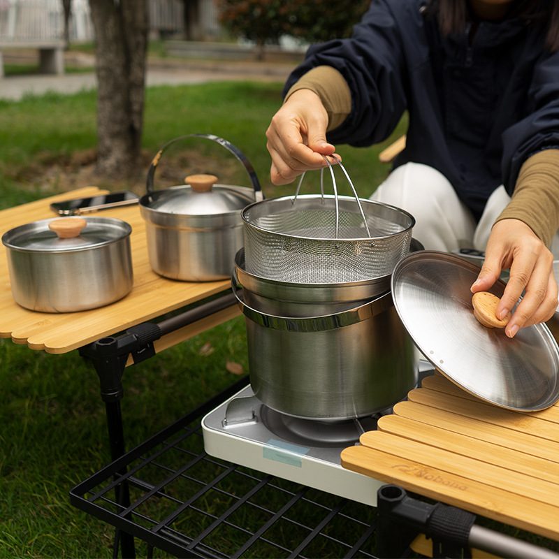 NOBANA أحدث في الهواء الطلق أو - مراجعة Camping Cooking And Cutlery Set وسعره