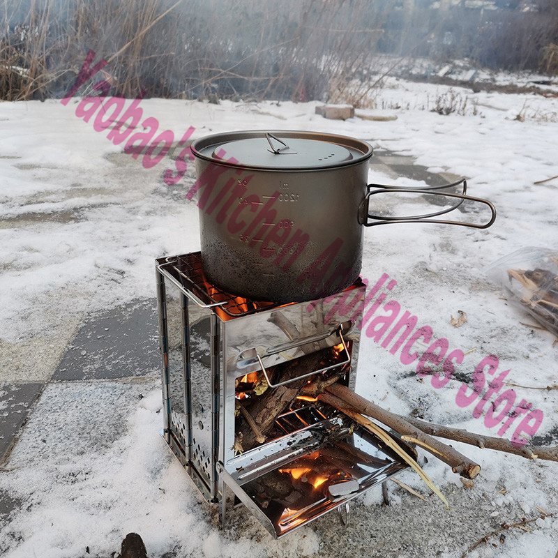 موقد خشبي للتخييم في الهواء ال - مراجعة Camping Cooking Equipment وسعره