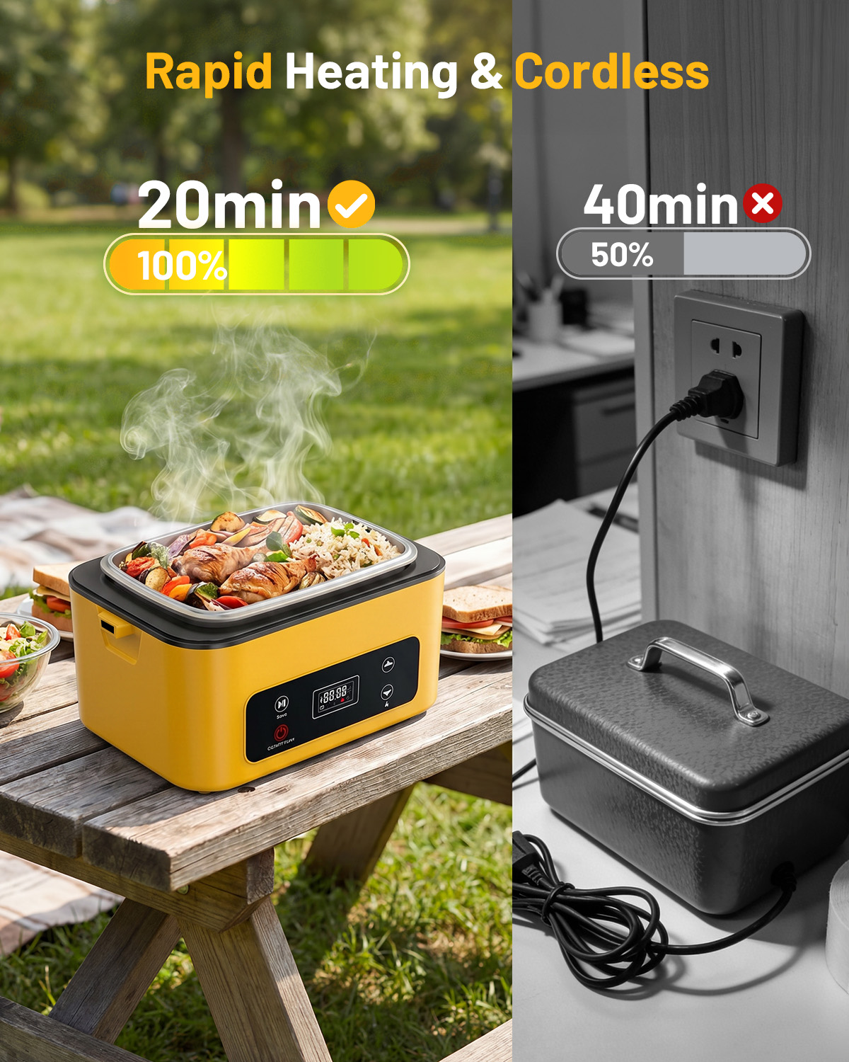 صندوق غداء محمول قابل للتسخين  - مراجعة Camping Cooking Food وسعره