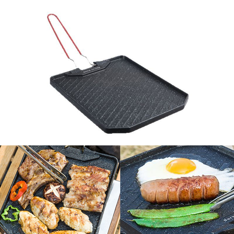 مقلاة شواء للتخييم في الهواء ا - مراجعة Camping Cooking Set Non Stick وسعره