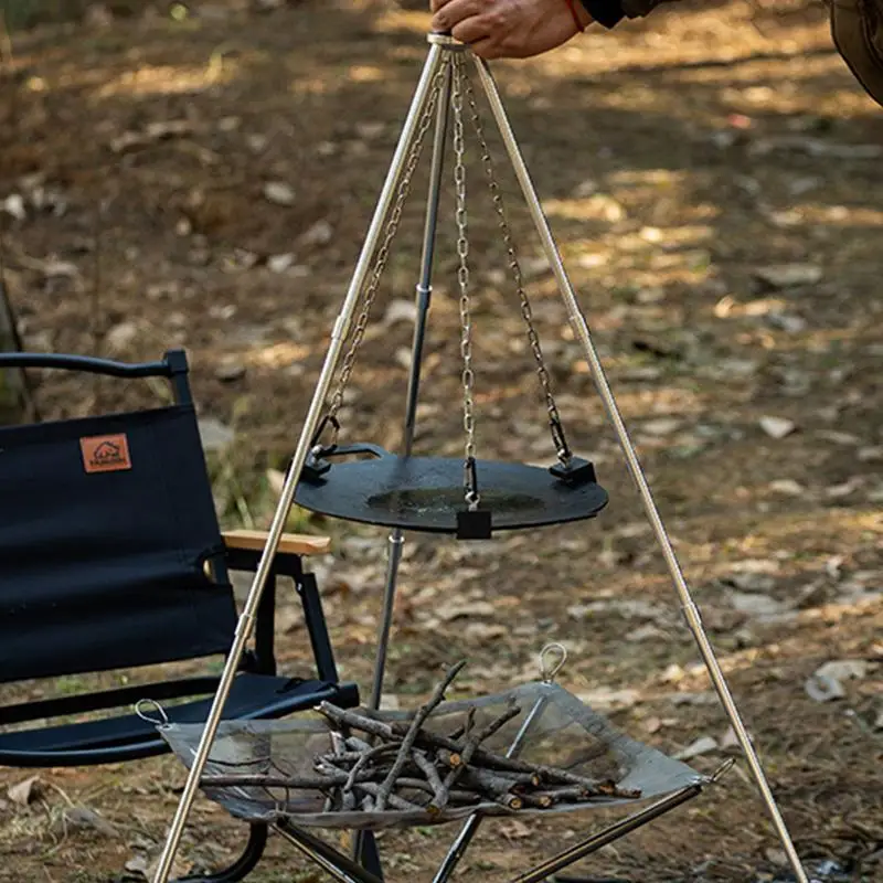 حامل ثلاثي القوائم من الألومني - مراجعة Camping Cooking Pot Tripod وسعره