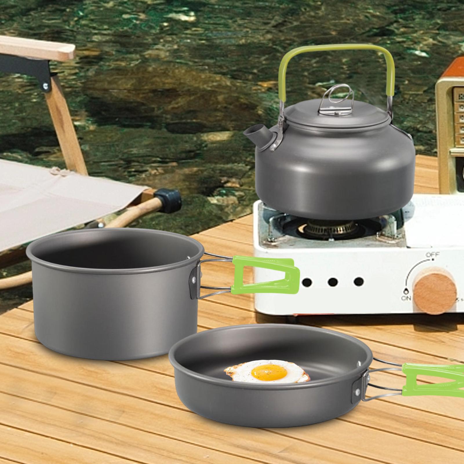 تجهيزات المطابخ التخييم كوك وع - مراجعة Camping Cooking Set Non Stick وسعره