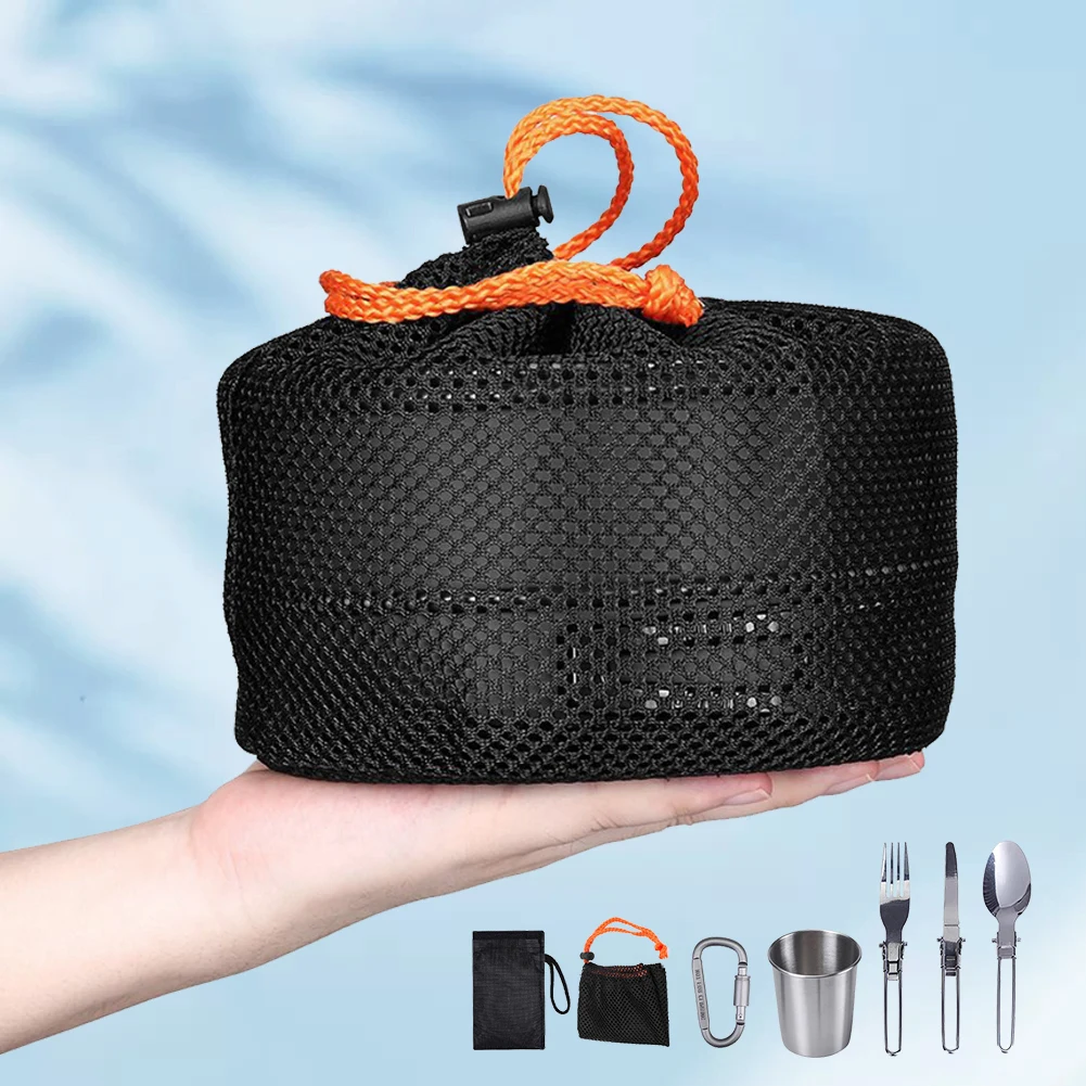 طقم أدوات طهي للتخييم، غلاية و - مراجعة Camping Outdoor Cooking Set وسعره