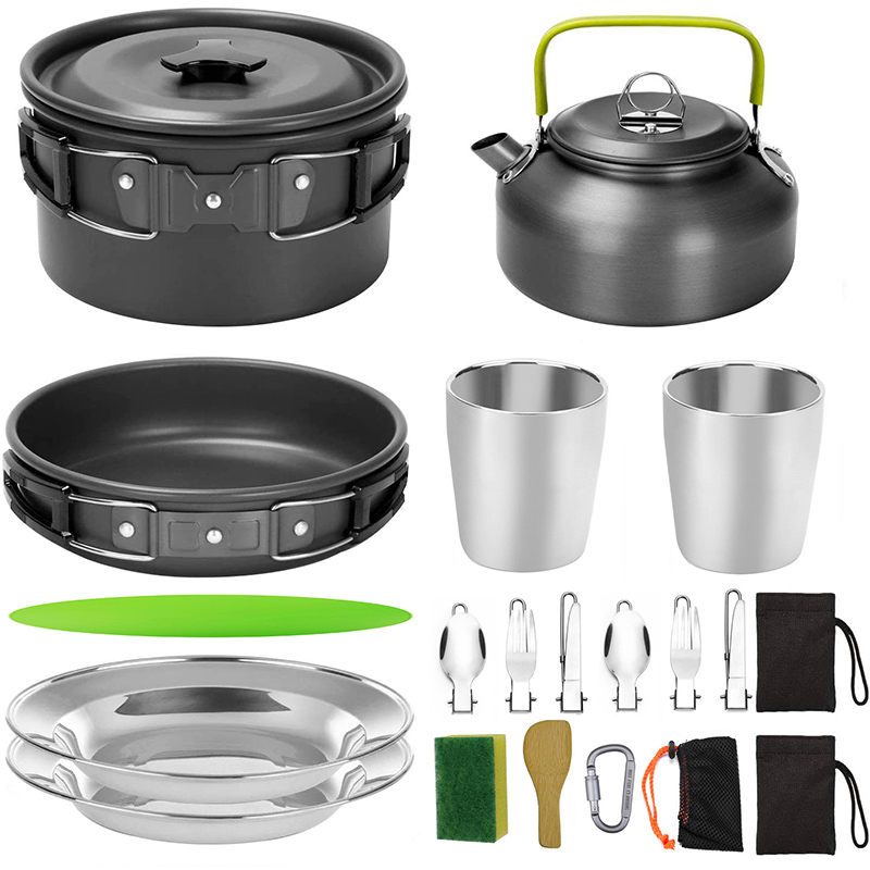 طقم أواني طهي للتخييم في الهوا - مراجعة Camping Cooking Set Non Stick وسعره