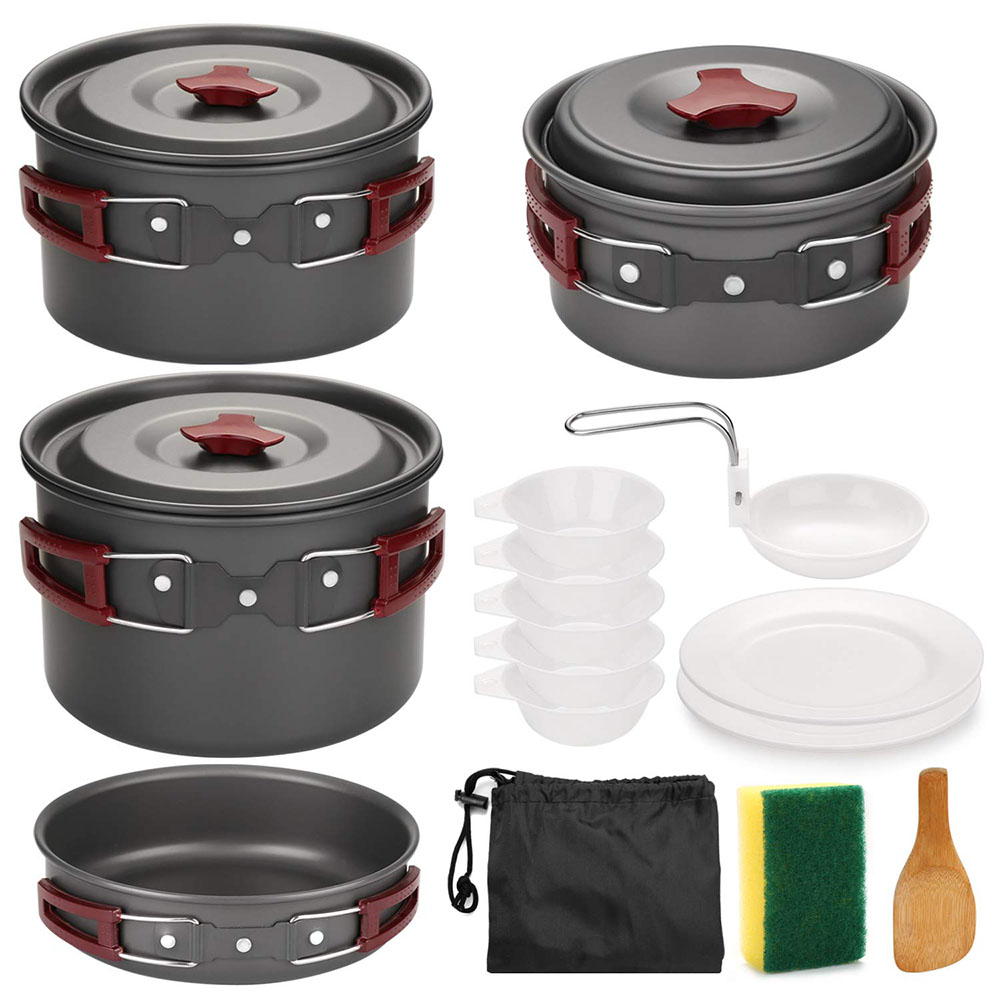 طقم أدوات طهي للتخييم في الهوا - مراجعة Camping Cooking Set Non Stick وسعره