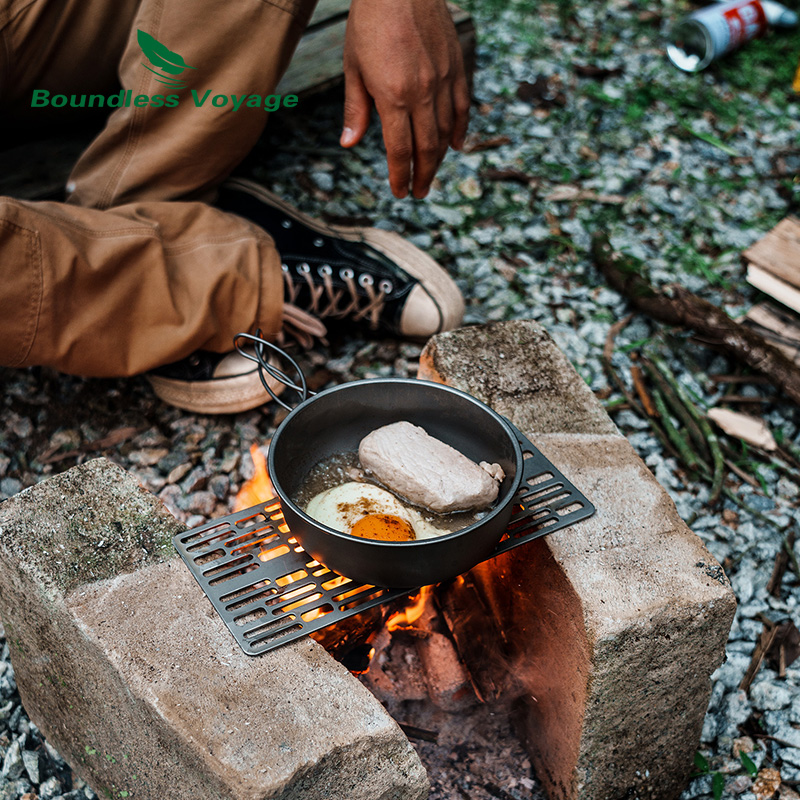 طبق شواء شواء من التيتانيوم ،  - مراجعة Camping Outdoor Cooking Set وسعره
