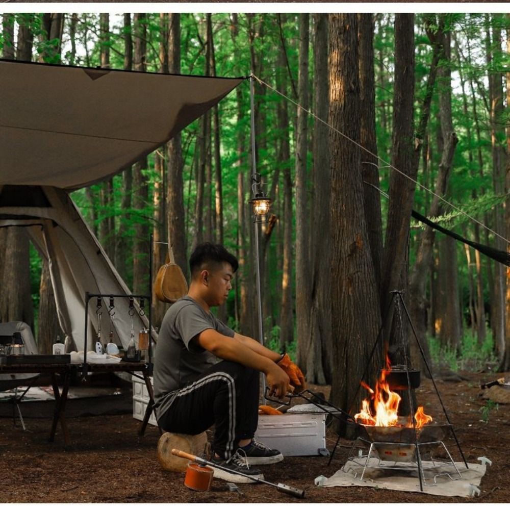 حامل ثلاثي القوائم محمول للتخي - مراجعة Camping Cooking Pot Tripod وسعره